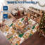 Tapis de Noël Village d'hiver Bonhomme de neige et rennes-2025880572-2025880574
