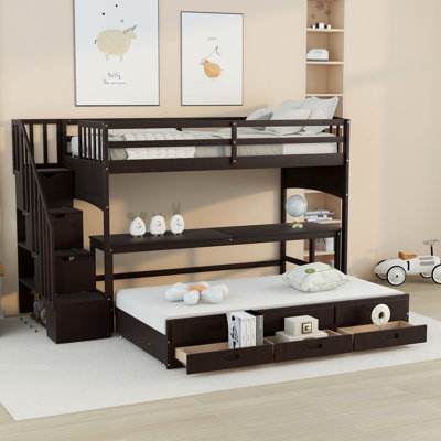 Lit mezzanine simple avec lit gigogne Gastn par Harriet Bee
