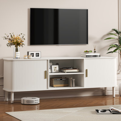  Meuble télé 70 po pour téléviseur de 80 po ou moins avec support coulissant et tablettes de rangement