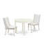 L'ensemble de salle à manger 3 pièces comprend une table de cuisine ronde et 2 chaises de salle à manger Parson en similicuir gris clair, lin blanc-109972915