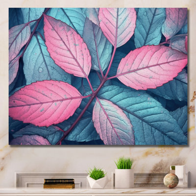 "Pink Teal Leaf Of Splendor", reproduction d'art sur toile