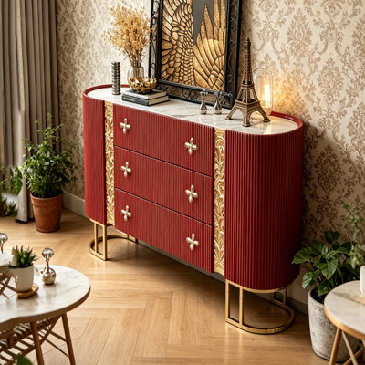 Luxury-Style Sintered Ston Large Capacity Sideboar