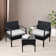 Ensemble de table bistro en rotin pour 2 personnes avec table et coussins