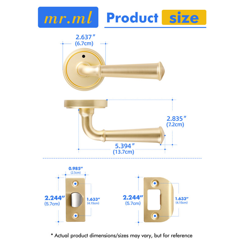 Poignée de porte MRML MR, Or brossé, Privacy (Bed & Bath)