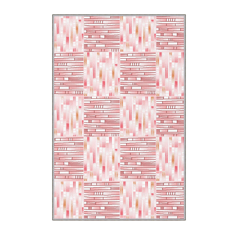 Stylish Woven Carpet, 5.6 x 7.5 Feet, 100% Polyester, 0.3 in Pile Height | Antibacterial, Non-Slip PVC Felt Dot Underside, Machine Washable | 3D Digital Printing, Durable & Easy to Maintain - Perfect for Any Room