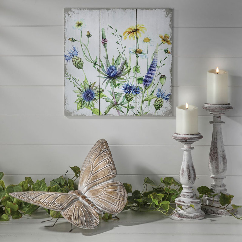 16" Resin And Metal Garden Butterfly