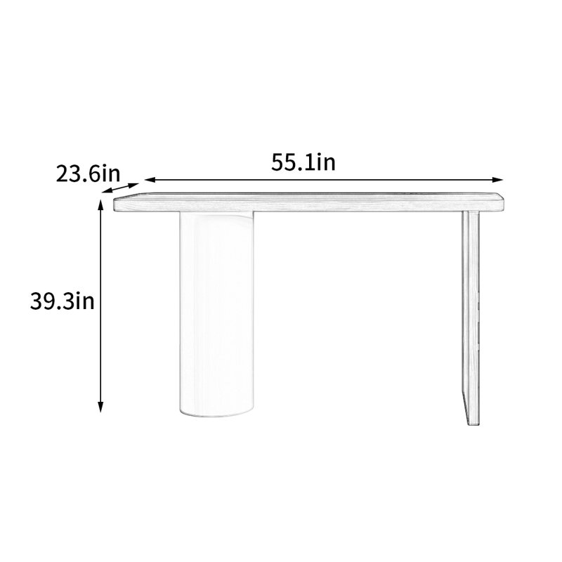 Table de bar de style chinois, H 39,3 po x L 55,1 po x l 23,6 po