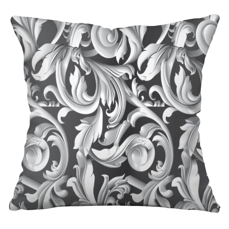 Baroque Elegance Linen Reversible Throw Pillow, 26"H x 26"W