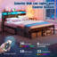Bed Frame With Storage Headboard And Charging Station, Led Lights, Strong Metal Slat Support, No Box Spring Needed-2107523453