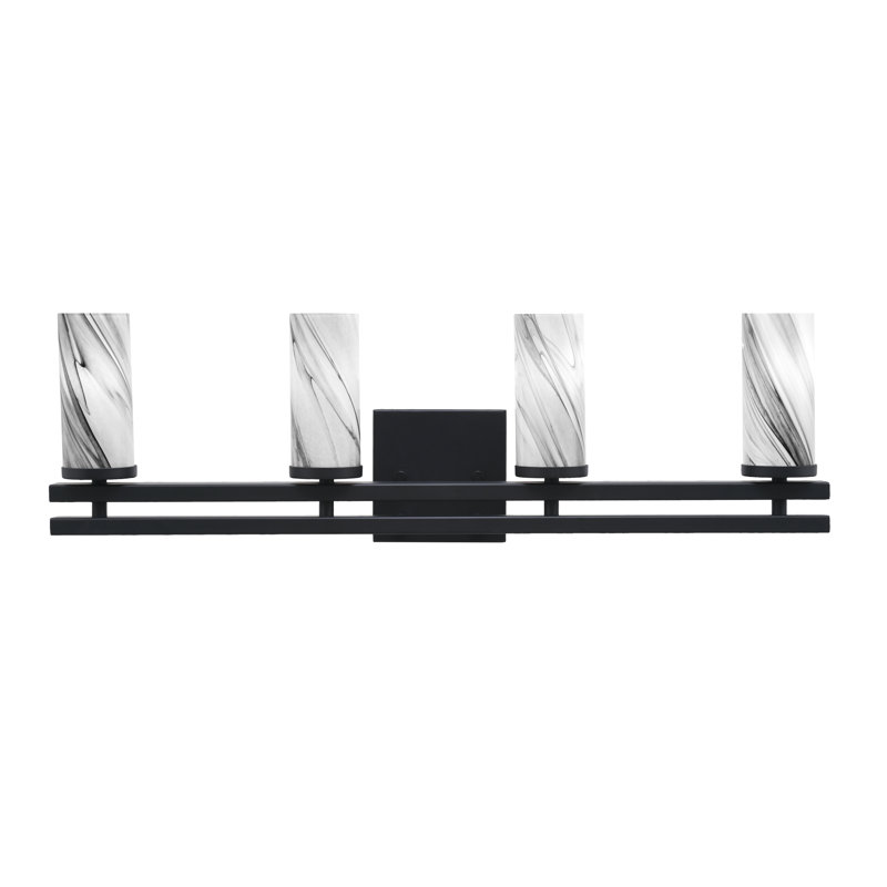 Belmont 4 Light Bath Bar, Black