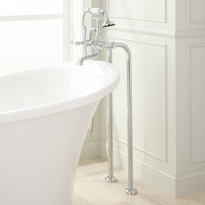 Telephone Style Floor Mounted Tub Faucet with Lever Handles