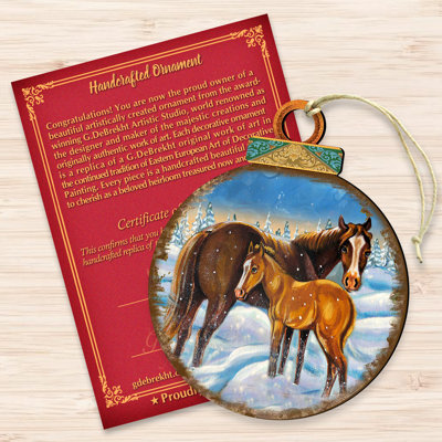 Tidaholm 5.5'' Wood Animals Ball Ornament