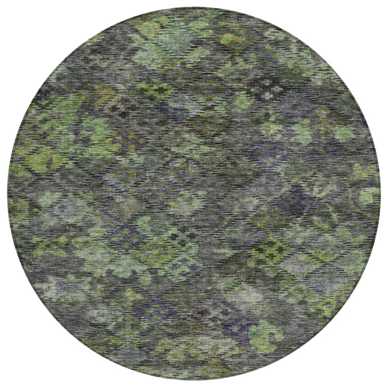 Machine Washable Indoor/Outdoor Chantille ACN1109 Green Rug