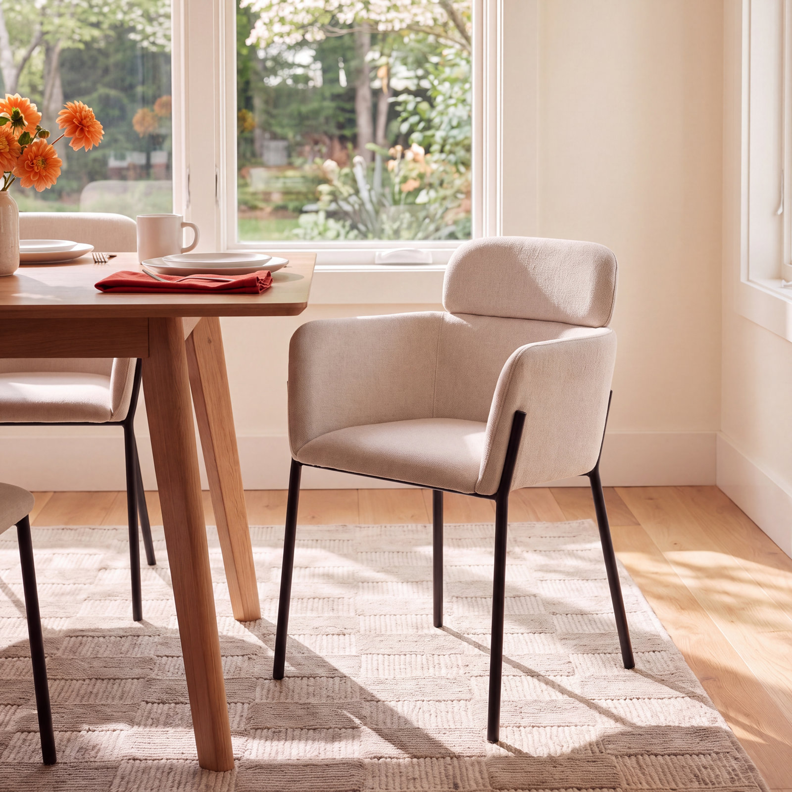 Lera Dining Armchair, Beige