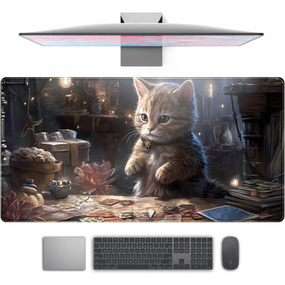 Tapis de souris de jeu étendu étendu - tapis de bureau Black Magic Mystical Zone - clavier d'ordinateur portable et tapis de souris protecteur de bureau - 11,8 x 27,6 po Livré avec une tasse de 11 onces gratuite