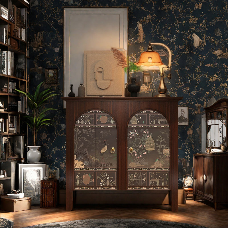 Armoire de rangement élégante en bois de noyer