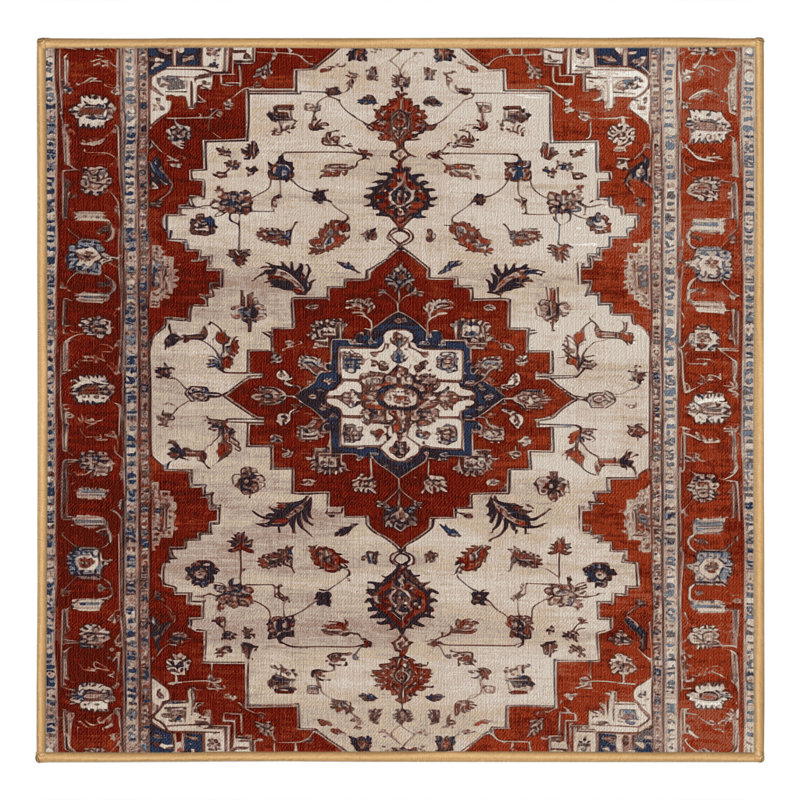 Tapis brun lavable à la machine, Carré 3 pi