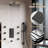 SlideLux 4-Function 12" Thermostatic Complete Rainfall Shower System with Tub Spout, Body Jets and Slide Bar-110585262