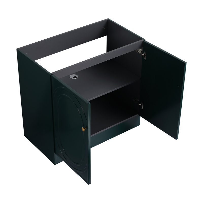 Meuble-lavabo autoportant 36 po avec portes à fermeture douce en vert foncé