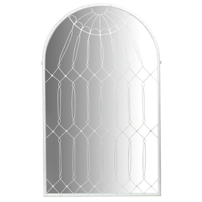 Boxborough Arched Cage Metal Framed Wall Mirror