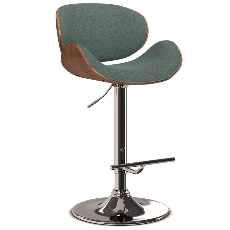 Tabouret de bar pivotant Bentwood, Turquoise clair, Brun