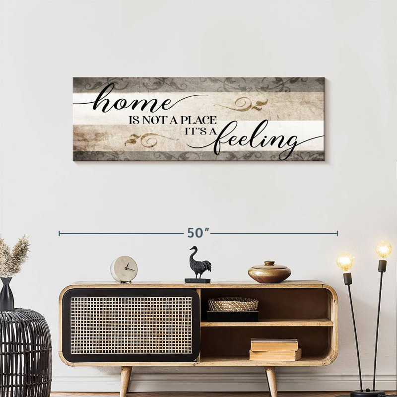 " Home Is Not A Place It's A Feeling V " by Faithinart, 15" H x 45" W x 1.25" D