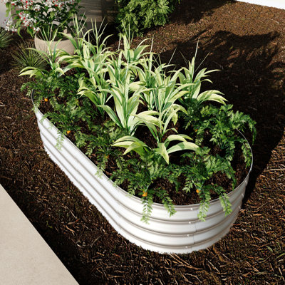 4X2x1 Ft Galvanized Planter Raised Garden Bed Kit For Outdoor Planting Of Vegetables, Flowers And Herbs, Heavy Duty, Rustproof And Easy To Assemble