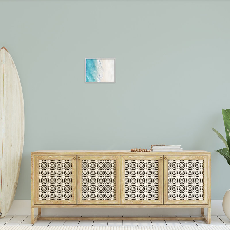 Vue aérienne de la plage Vivid, art de la giclée encadrée par Sissi et Seb, Estampe numérique Farmhouse, H 11 po x l 14 po