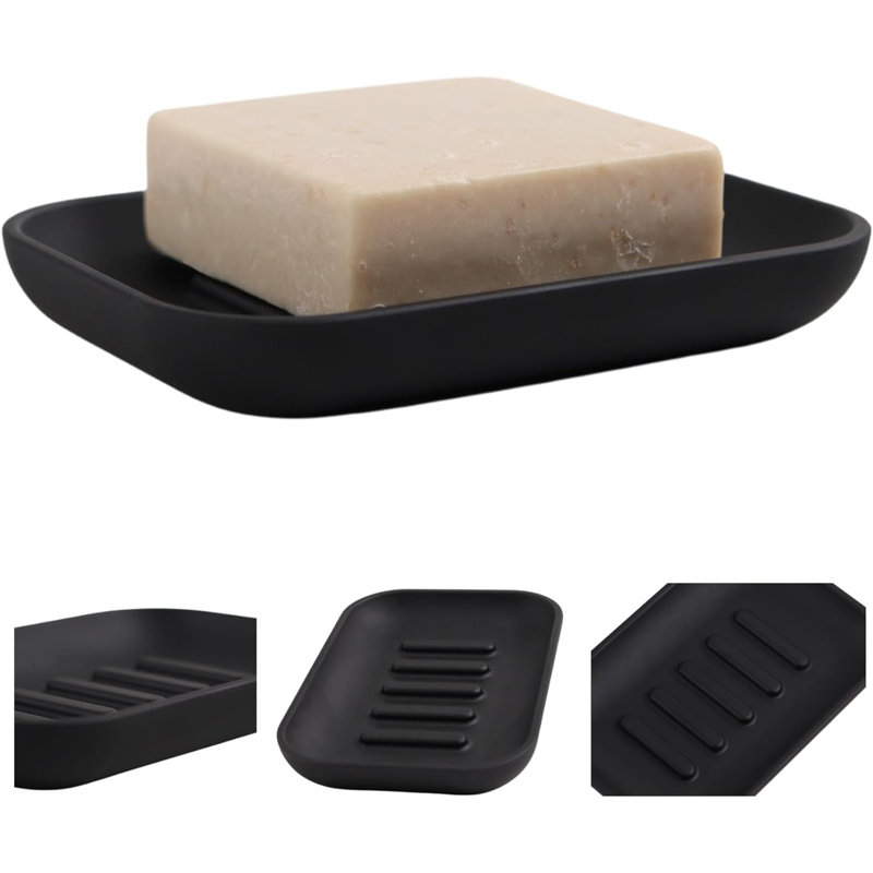 Alabaster Soap Dish, Charcoal (Black)