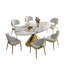 Ensemble de table de salle à manger 71 po en marbre 71 po Modern Luxury Luxury
