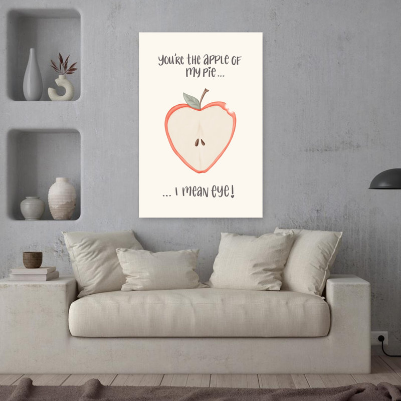 Pomme de mon œil, art mural romantique contemporain, H 36 po x l 24 po