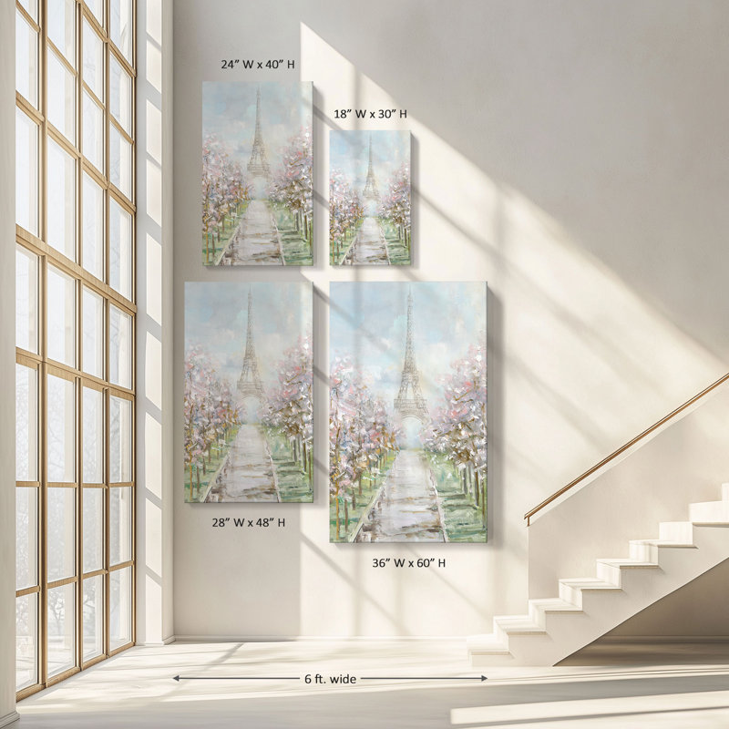 "Paris Trees" par Sally Swatland, reproduction sur toile, H 28 po x l 48 po x P 1,5 po