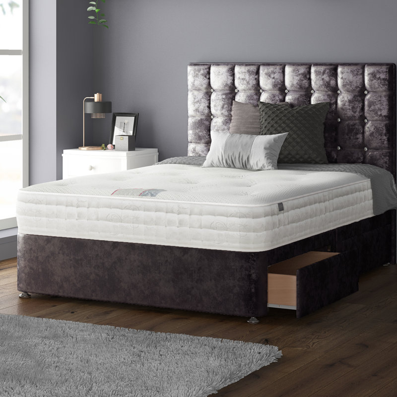 Galarza Divan Bed Base, Single (3'), Black, No Drawers