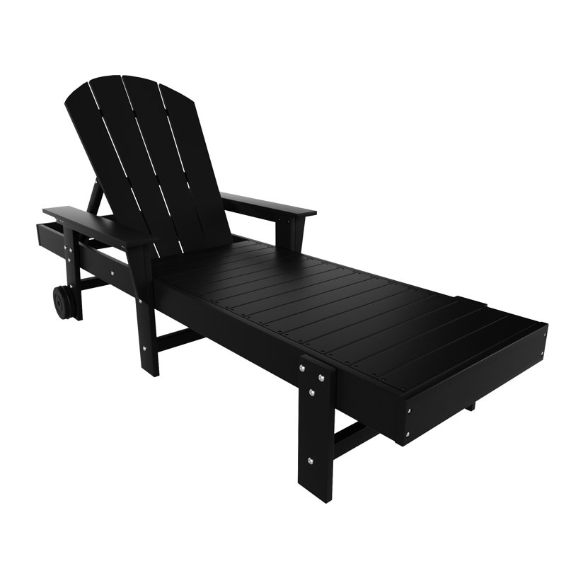 Méridienne simple en polyester toutes saisons Laguna, Noir, noir, noir, noir