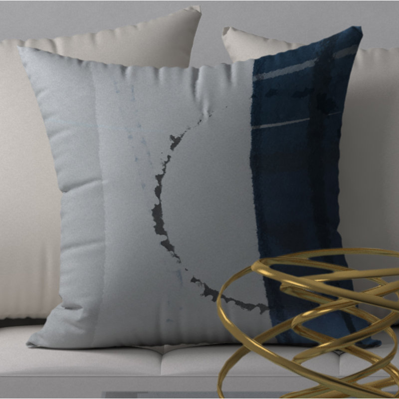 Abstract Throw Pillow, 18" H x 18" W
