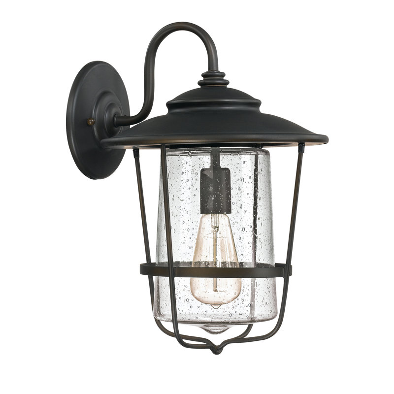 Lanterne murale d'extérieur à 1 ampoule Clarina Dorulet, L 11 po x H 16,25 po x P 12 po, Bronze