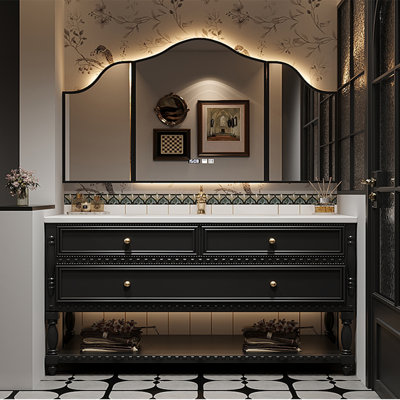 Smart bathroom cabinet retro American style