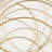 Metal Overlapping Circle Design Abstract Gold Wall Decor with White Wood Backing
