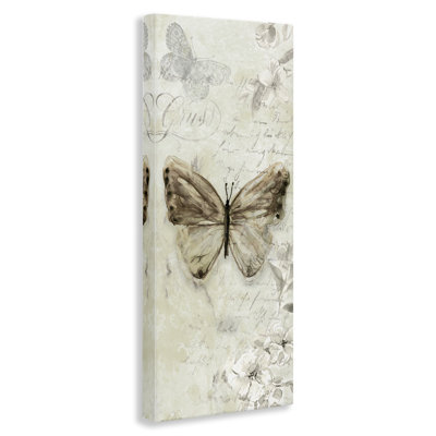Art mural rétro sur toile à motif de papillons par Carol Robinson