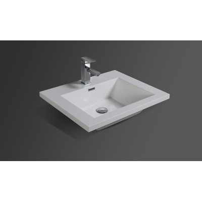 23.9'' Plastic Single Bathroom Vanity Top with Sink