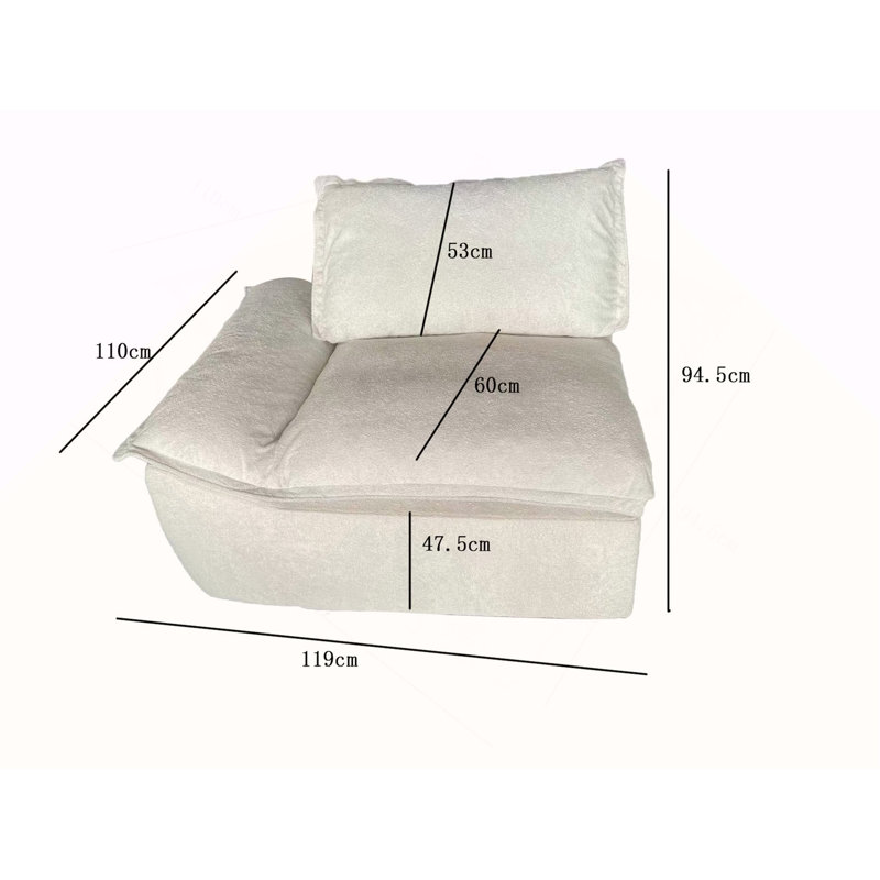 128 inch Compress Sofa-Beige