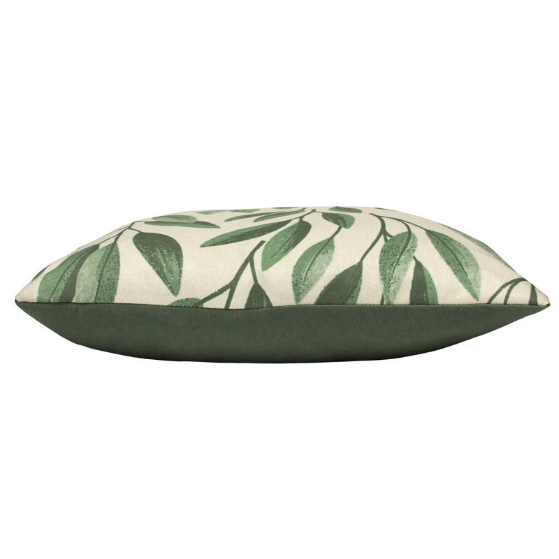 Floral Square Throw Cushion, Forest Green, 45cm H x 45cm W x 16cm D
