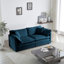 2 places et chaise, chenille bleue. Base en bois massif, tissu chenille, rembourrage en éponge. Créez un espace de vie relaxant. Assemblage requis, assemblage doux, coussins épais. Améliorez votre maison