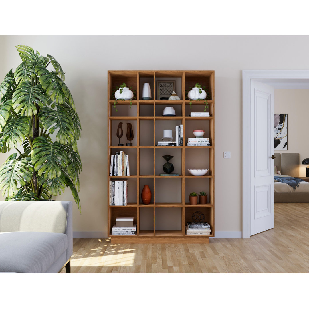 Marleine 200cm H x 123cm W Plywood Geometric Bookcase