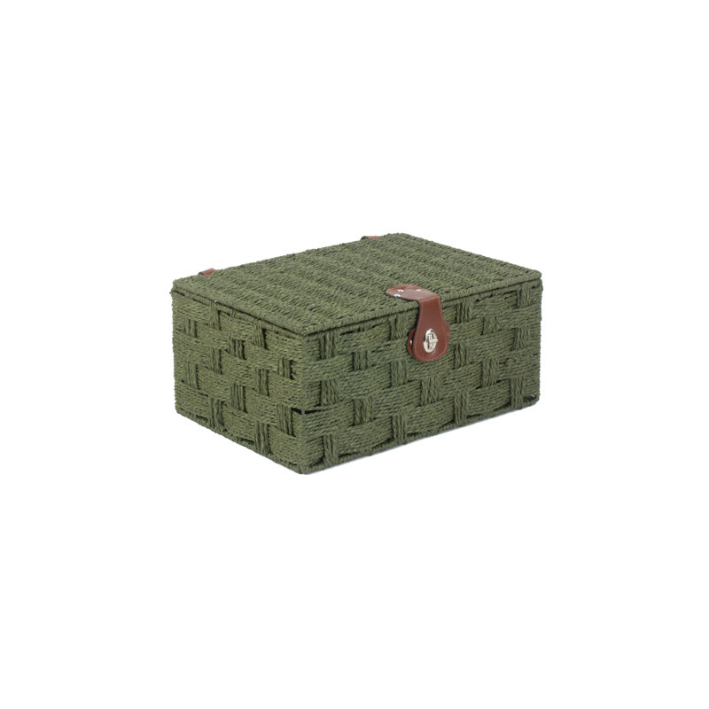 Paper Rope Gift or Storage Hamper, 21cm H x 34cm W x 45cm D, Green