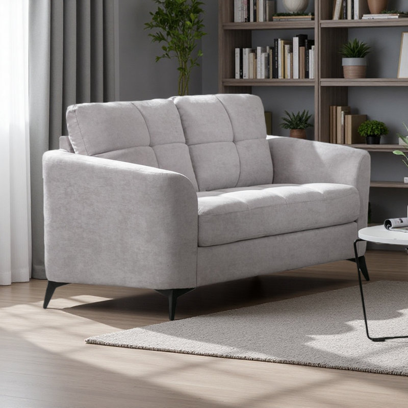 Causeuse en tissu 60 po, Gris clair