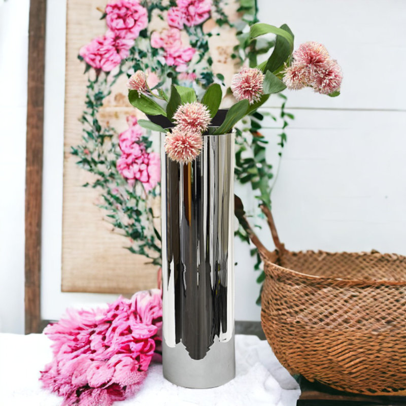 Gonta Glass Table Vase, Silver, Large