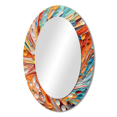 Spiral Symphony I - Abstract Oval Decorative Mirror On Metal