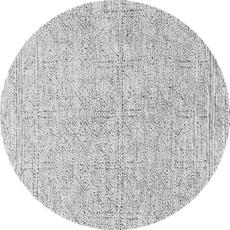 Tapis gris en polyester / chenille tissé à la machine Meirah, Rond 3 pi