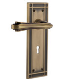 Mission Plate Passage (Hall & Closet) with Decorative Keyhole and Fleur Lever